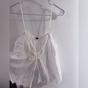 Brand new/ never worn, White Eyelet Tie-Front Top